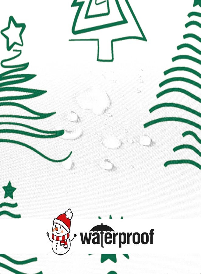 YOSTEV Christmas Shower Curtain, Green Christmas Tree Shower Curtains for Bathroom Decor, White Green Winter Holiday Shower Curtain, Merry Christmas Xmas Pine Fabric Cloth Bath Curtain, 72 x 72 Inch - Image 4